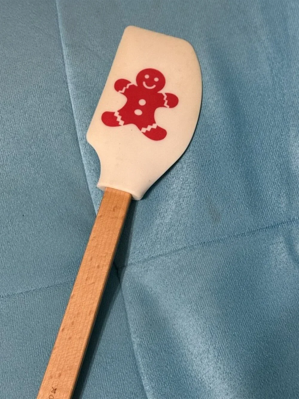 Nordic Ware Gingerbread Man Wood Handle Silicone Spatula Baking New With Tag